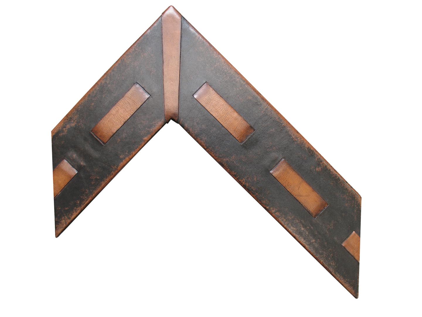 Handmade custom frame of natural leather  with a barrette