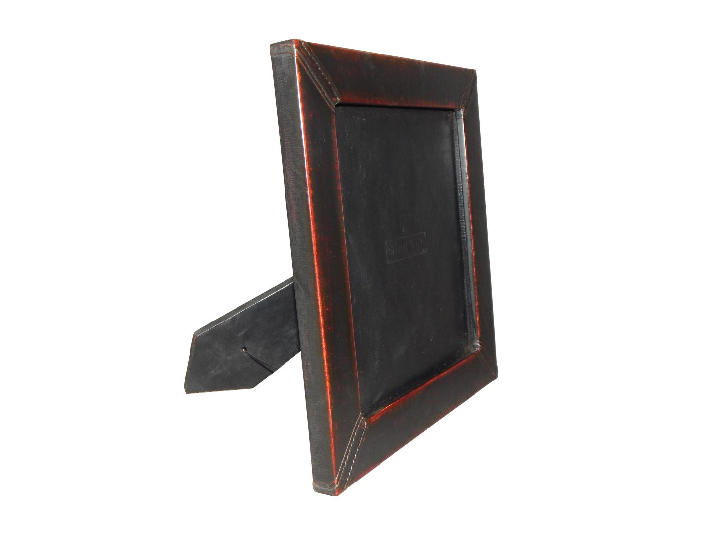 leather photo frame with sewing