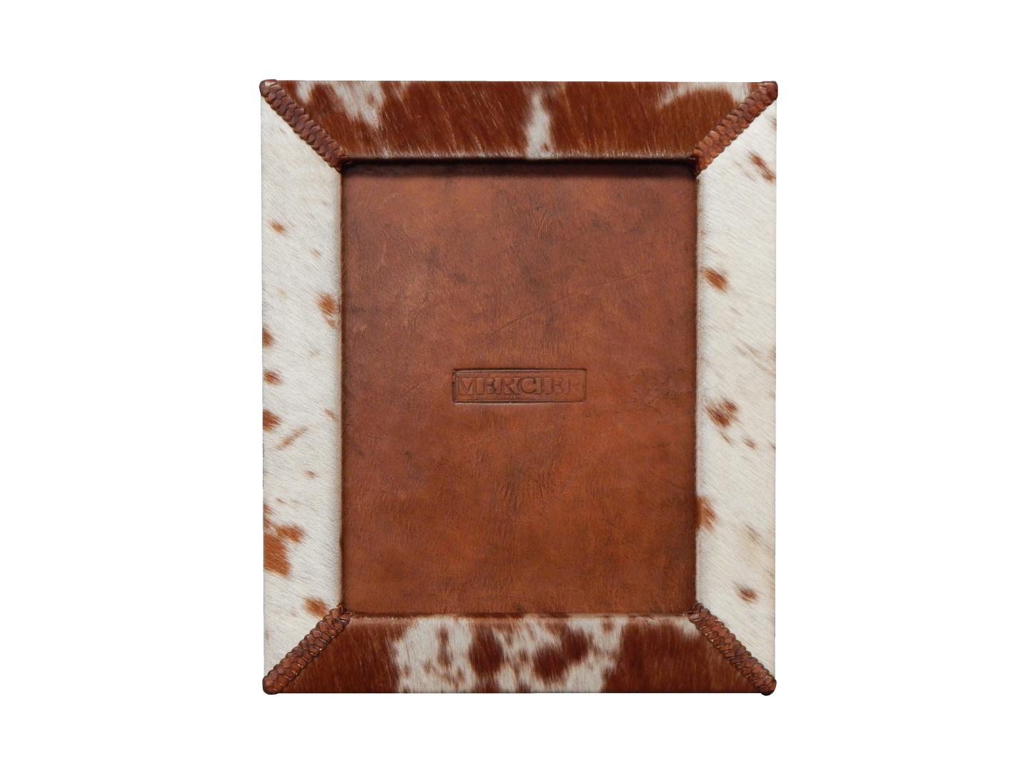 leather photo frame with cowhide real