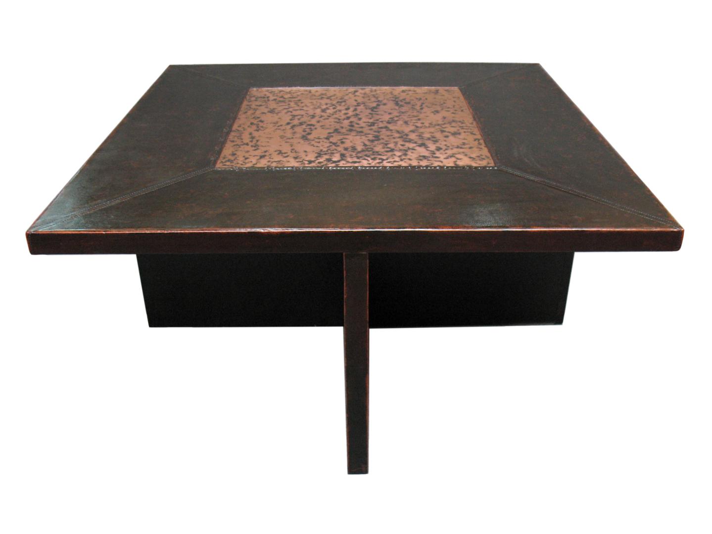 leather Copper T Table