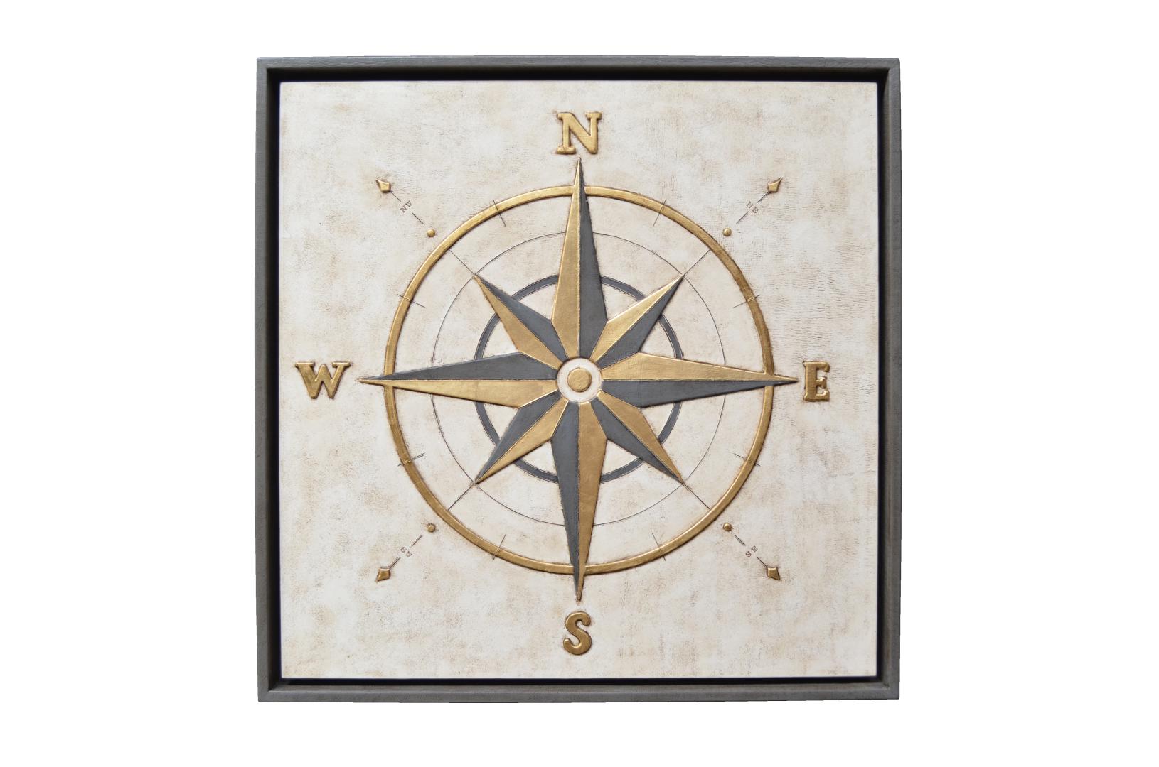 Compass Gold, Leather Framed Panneux