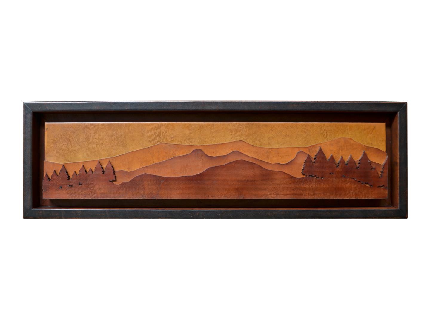 Forest Silhouette, Leather Framed Panneux