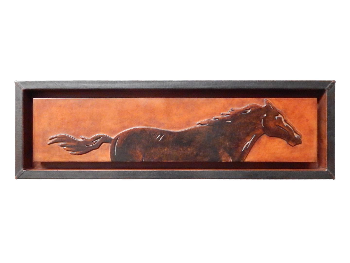 Horse, Leather Framed Panneux