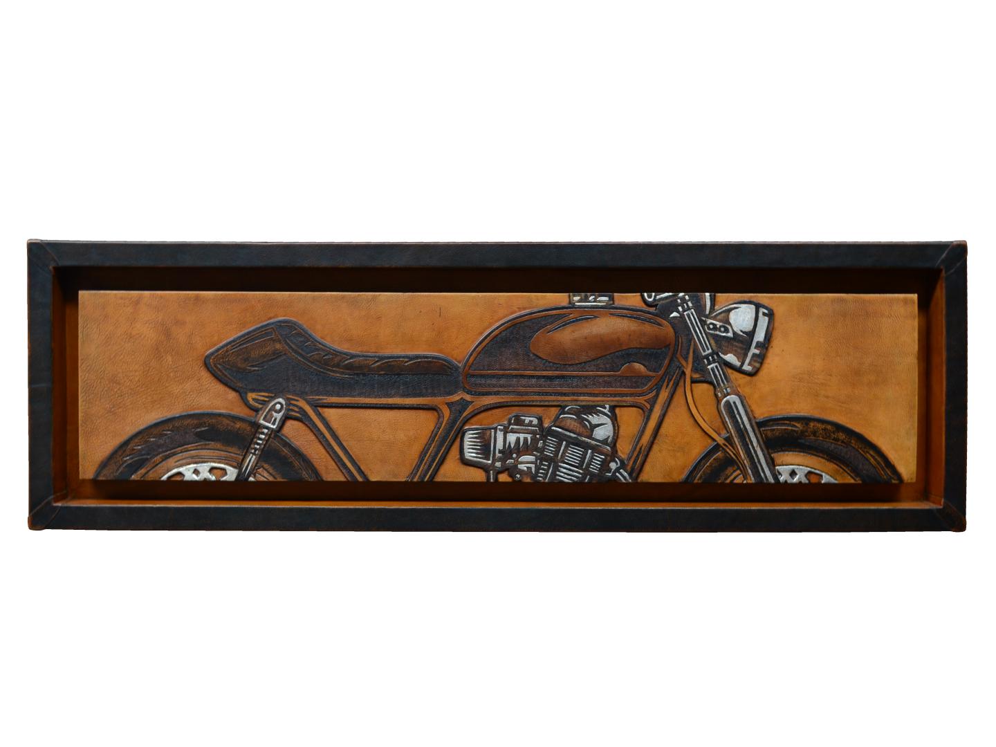 Motorcycle, Leather Framed Panneux