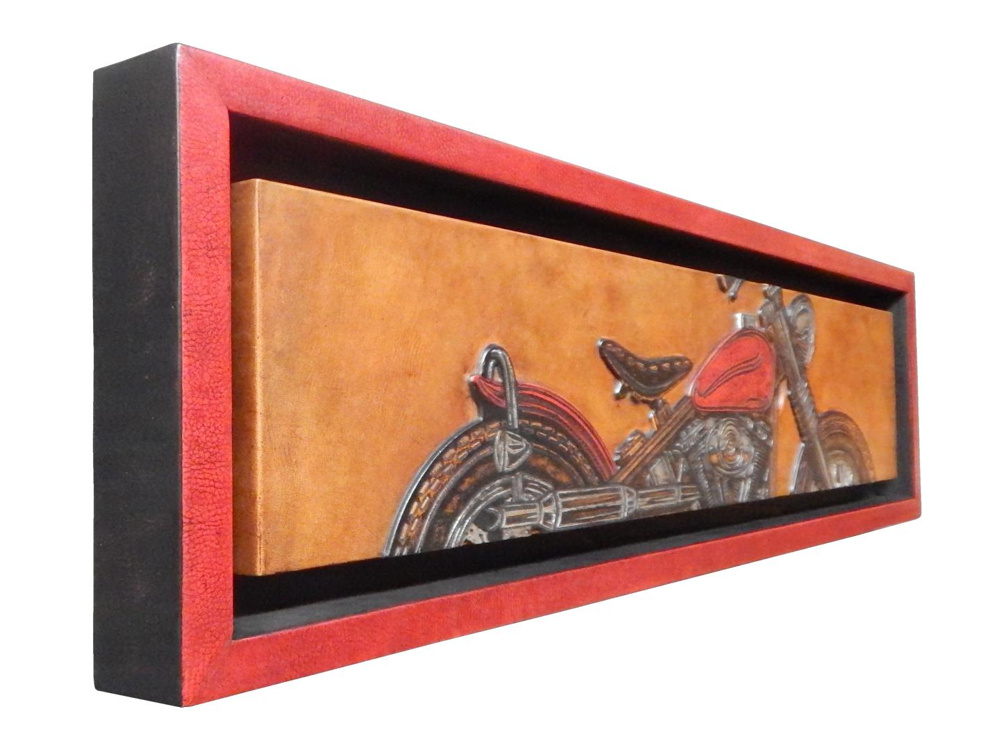 Motorcycle, Leather Framed Panneux