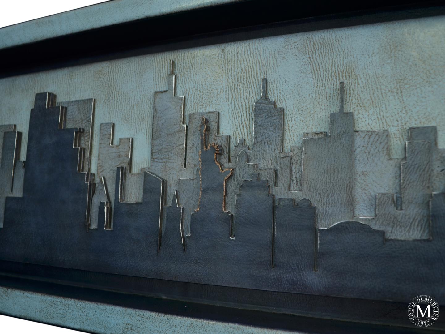 New York Silhouette, Leather Framed Panneux