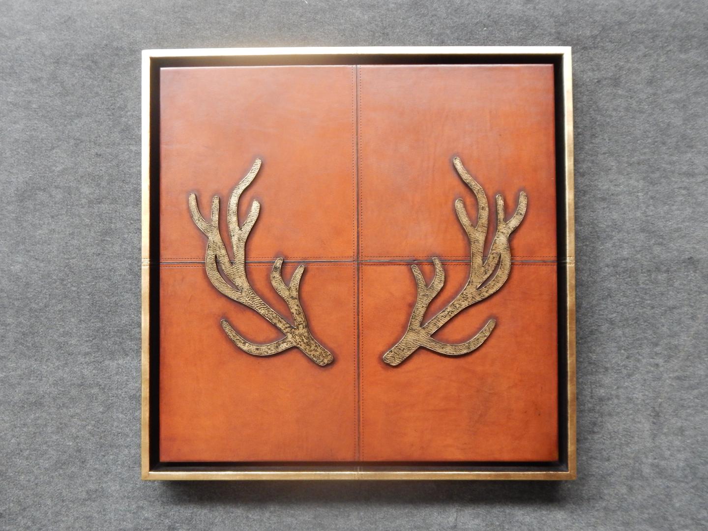 Deer Horns Gold, Framed Panneux
