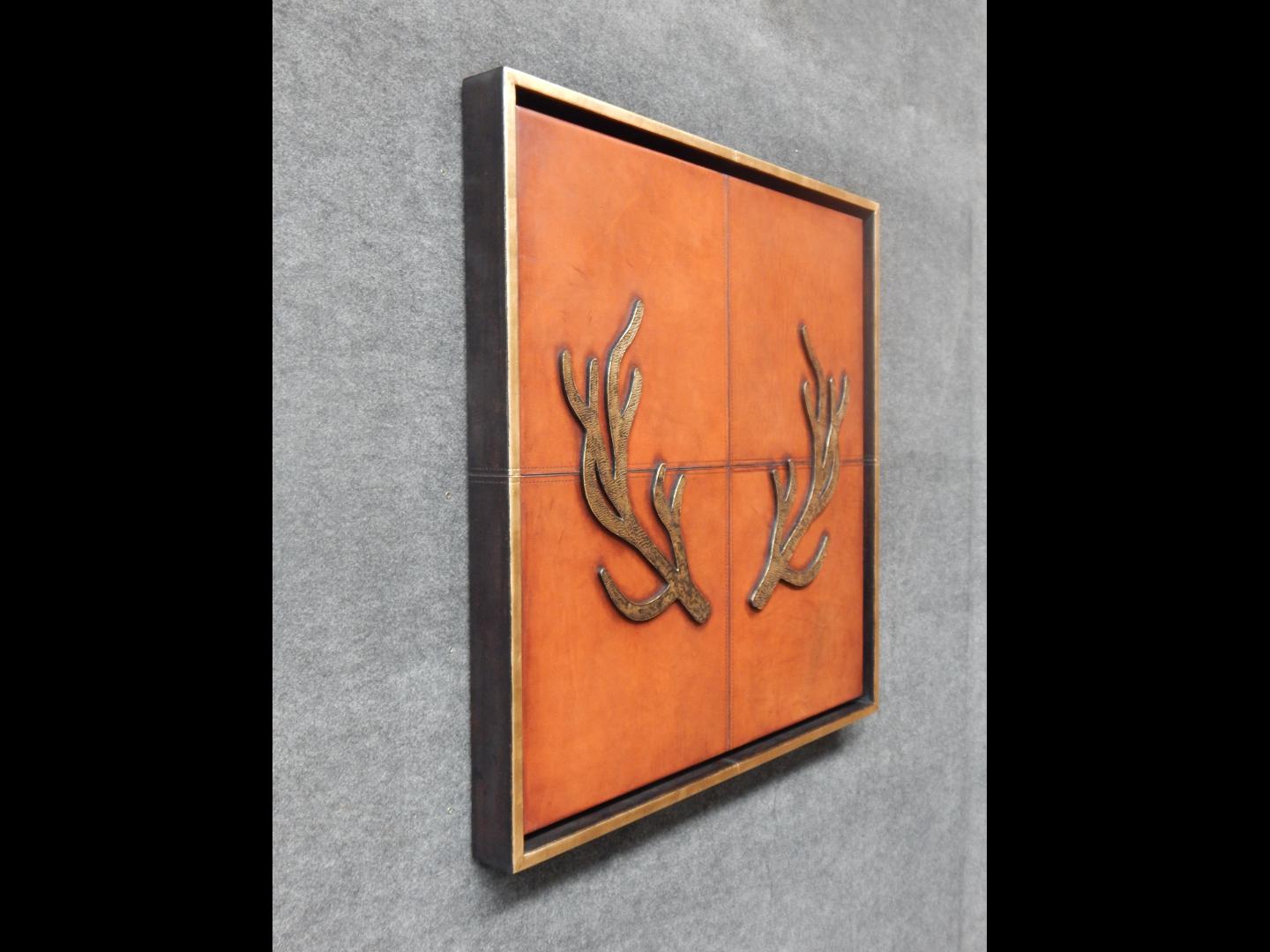 Deer Horns Gold, Framed Panneux